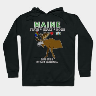 Maine - Moose - State, Heart, Home - state symbols Hoodie